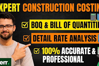 prepare boq, bill of quantities and rate analysis for construction