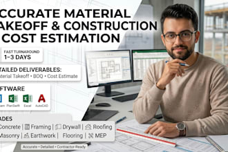 do material takeoff and construction estimating for concrete and masonry takeoff