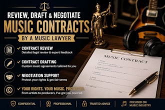 review, draft and negotiate music contracts by a music lawyer