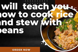 teach you how to cook rice and stew with beans