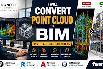 convert laser scan, point cloud to bim, revit, autocad and 3d models