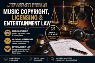 provide music copyright, licensing and entertainment law