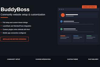 build and customize your buddyboss buddypress learndash social network website