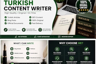 write professional turkish articles, blog posts and official documents