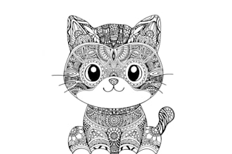create a custom animal mandala coloring book page