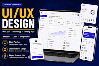 design figma UI UX for web app, mobile app design, or landing page design