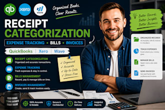 do receipt categorization expense tracking bills invoices quickbooks xero wave
