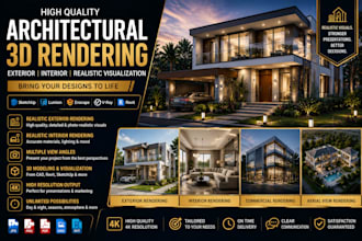 create architectural exterior interior rendering in lumion enscape vray