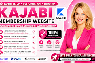 do kajabi membership website member portal private community subscription setup