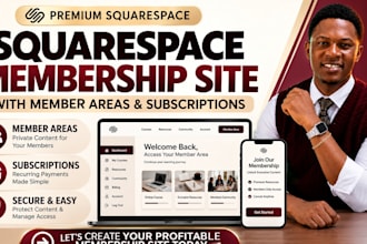 build squarespace membership site with member areas and subscriptions