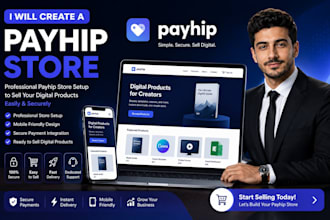 create a professional payhip store for digital products