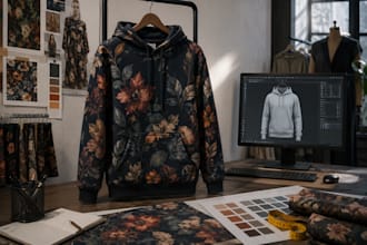 create textile print designs and realistic 3d clothing models