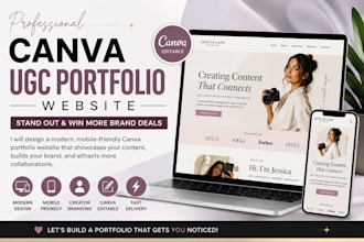 design canva ugc portfolio website, creator media kit, ugc website design