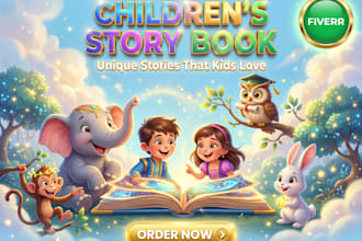 illustrate children story book illustration, childern story,book illustraytion
