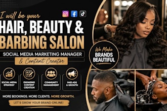 hair beauty salon barbing salon social media marketing manager content creator