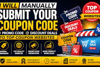 manually submit your coupon code promo code discount deals to top coupon website