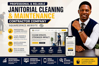 build janitorial cleaning maintenance contractor company squarespace website