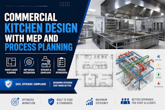 commercial kitchen design with mep and process planning