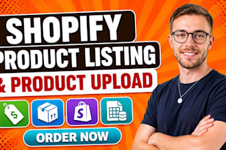 do shopify product listing, add product and data entry