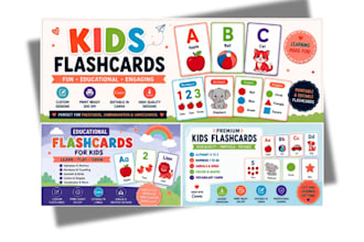 design educational flash card for kids learning