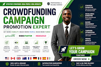 market your kickstarter, gofundme and indiegogo crowdfunding