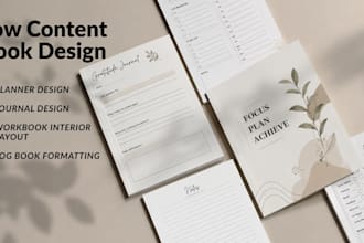 design and format your KDP low content planner, journal, or workbook interior