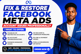 fix and restore facebook meta ads account issues professionally