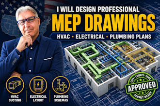 design professional mep drawings hvac electrical and plumbing plans