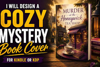 design cozy mystery book cover for kindle and KDP