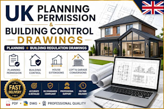 create UK building regulation drawings and planning permission plans