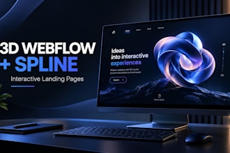 build a 3d webflow landing page with spline animation