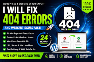 fix 404 errors, broken links, and wordpress website issues