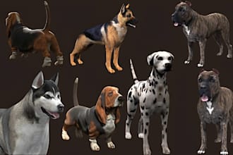 create realistic dog 3d model printable pet animal model stl for 3d printing