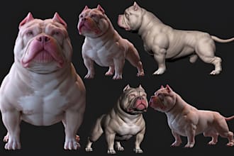 create realistic 3d dog model pet animal model in zbrush stl for 3d printing