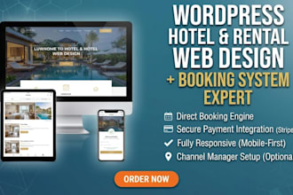 design a responsive hotel booking website or vacation rental website