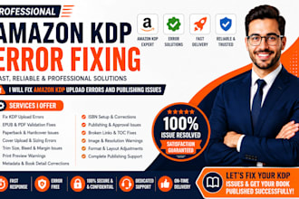 fix amazon KDP upload errors and publishing issues