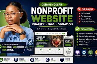 design modern nonprofit, charity, ngo,501c3,  donation website