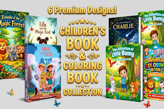create print ready children book cover, kdp storybook cover, kids colouring book