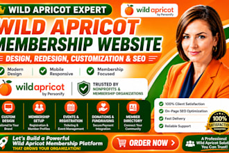 design, redesign or customize wild apricot non profit membership website and SEO