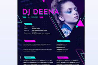 design simple music epk dj press kit artis press kit design