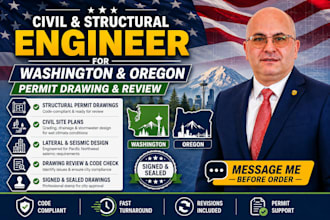 civil structural engineer for washington and oregon permit drawing and review
