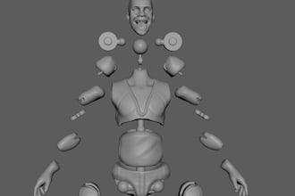 create 3d articulated action figure bjd,3d props toy design stl for 3d printing