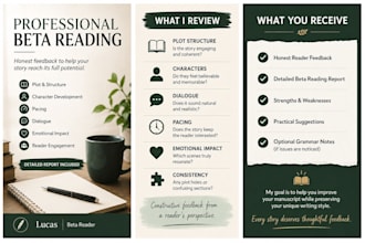 beta read your fiction manuscript and share honest feedback