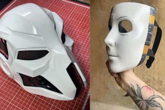 3d print and paint, ship custom 3d mask3d helmet cosplay armour halloween mask
