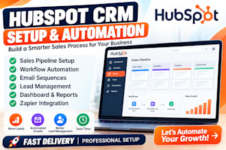 setup hubspot CRM, sales pipeline and workflow automation