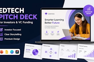 design edtech startup pitch deck for angel investors and vc funding