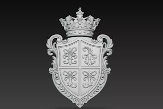 turn logo into print ready stl, bas relief model for cnc print, pendant 3d model