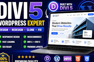 build, design or redesign divi wordpress website, divi 5