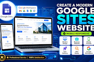 create a professional modern responsive business website using google site