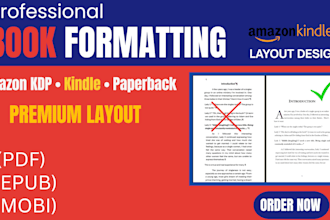 do book design and KDP book formatting for print publishing
